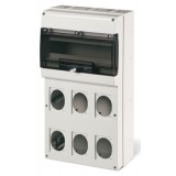 Корпус "Домино" на 16 модулей, 6 розеток 70х87 (84х106*), 16А (32А*), тип M550