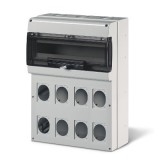 Корпус "Домино" на 24 модулей, 8 розеток 70х87 (84х106*), 16А (32А*), тип M550